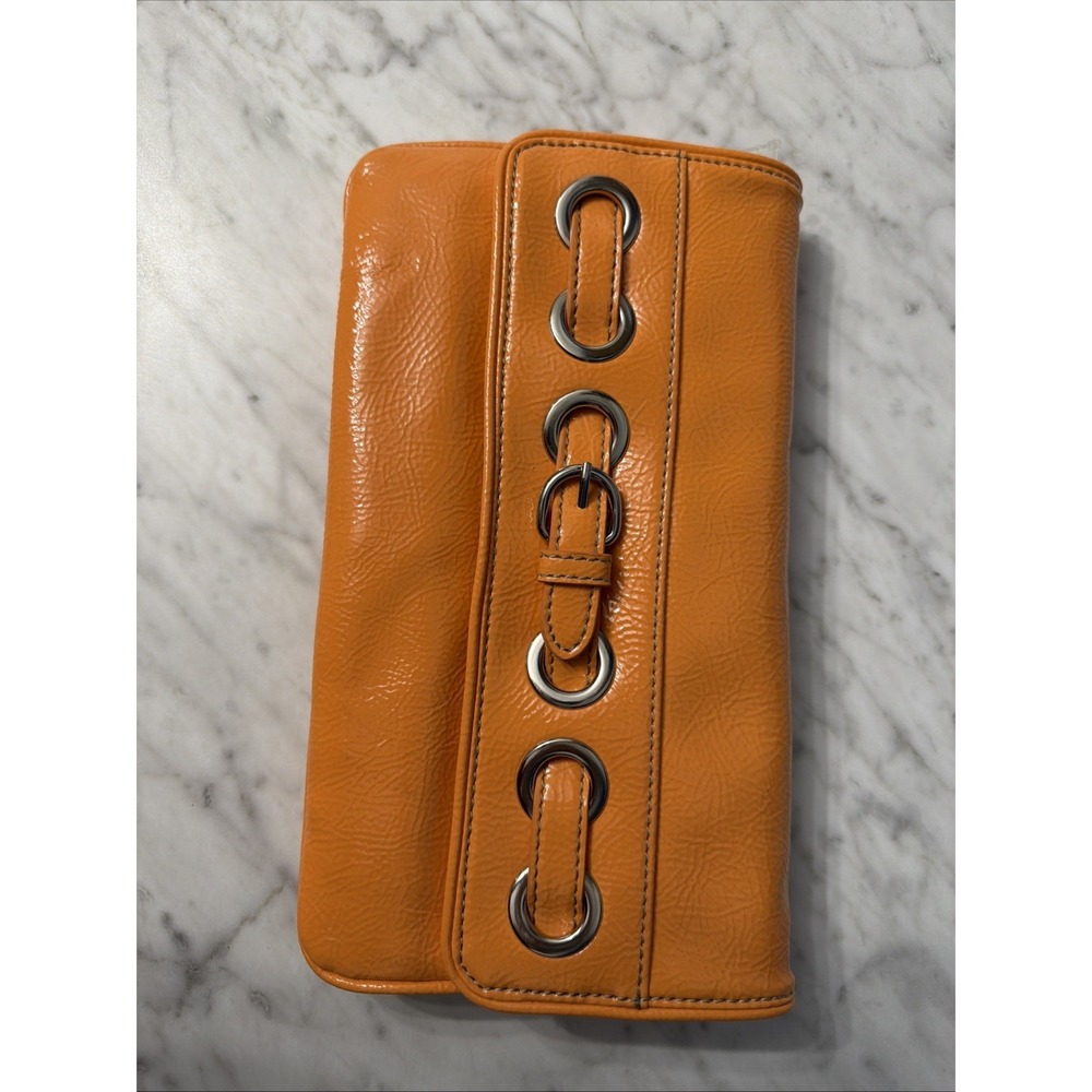 New Nine West Orange Ladies Clutch Shoulder Bag